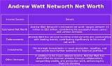 Andrew Watt Net Worth