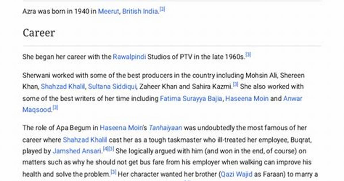 Azra Sherwani Net Worth