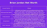 Brian Jordan Net Worth
