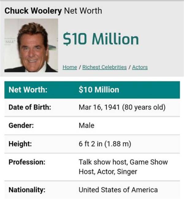 Chuck Woolery Net Worth
