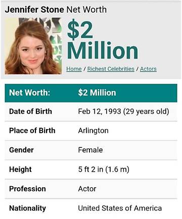 Jennifer Stone Net Worth