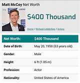 Matt Mccoy Net Worth